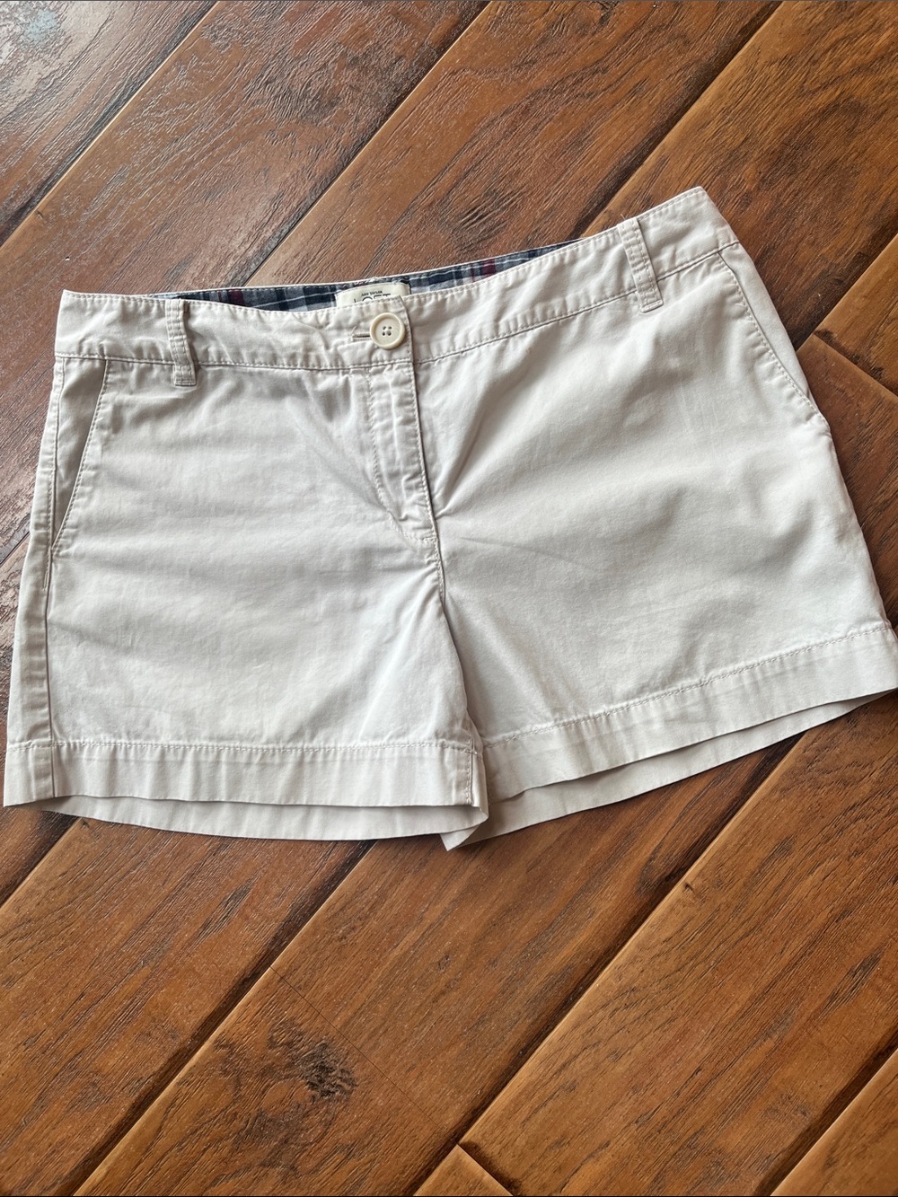 LOFT Cream Cotton Chino Shorts